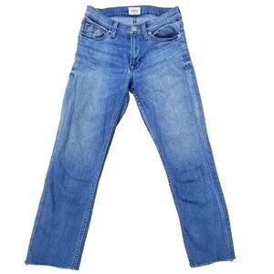 Size 24 Crop Jeans Hudson Fallon Skinny Stretch Denim Cropped Frayed Raw Hem